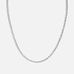 White Gold 3-Prong Diamond Tennis Necklace
