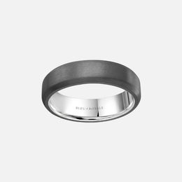 White Gold and Grey Tantalum Band with Sandpaper Finish