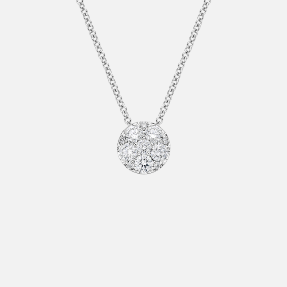 Memoire Cluster Diamond Necklace in white gold
