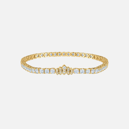 Tiara Yellow Gold Diamond Tennis Bracelet
