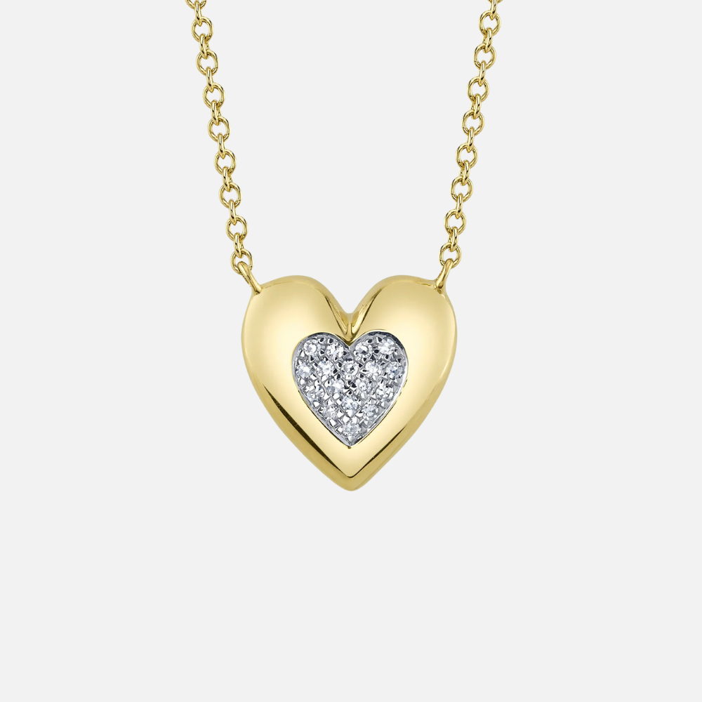 Shy Creation Heart Center Diamond Necklace