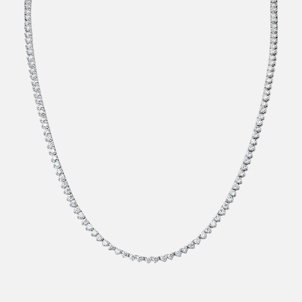 11.03-Carat Diamond White Gold Tennis Necklace