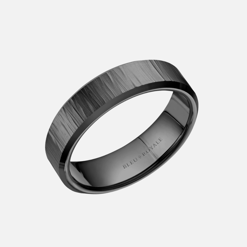 Black Rhodium and 14k White Gold Frosted Bark Style Top