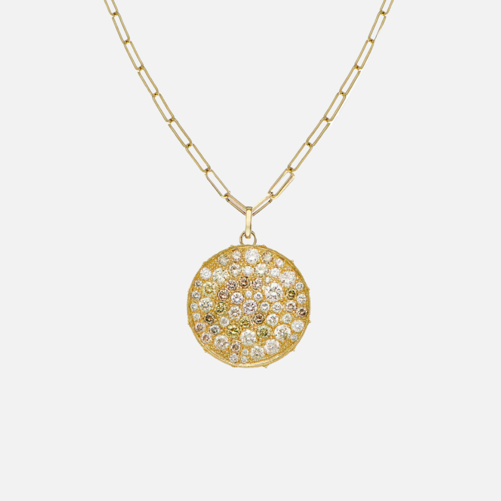 Sethi Couture Confetti Disc Multi-Color Diamond Pendant