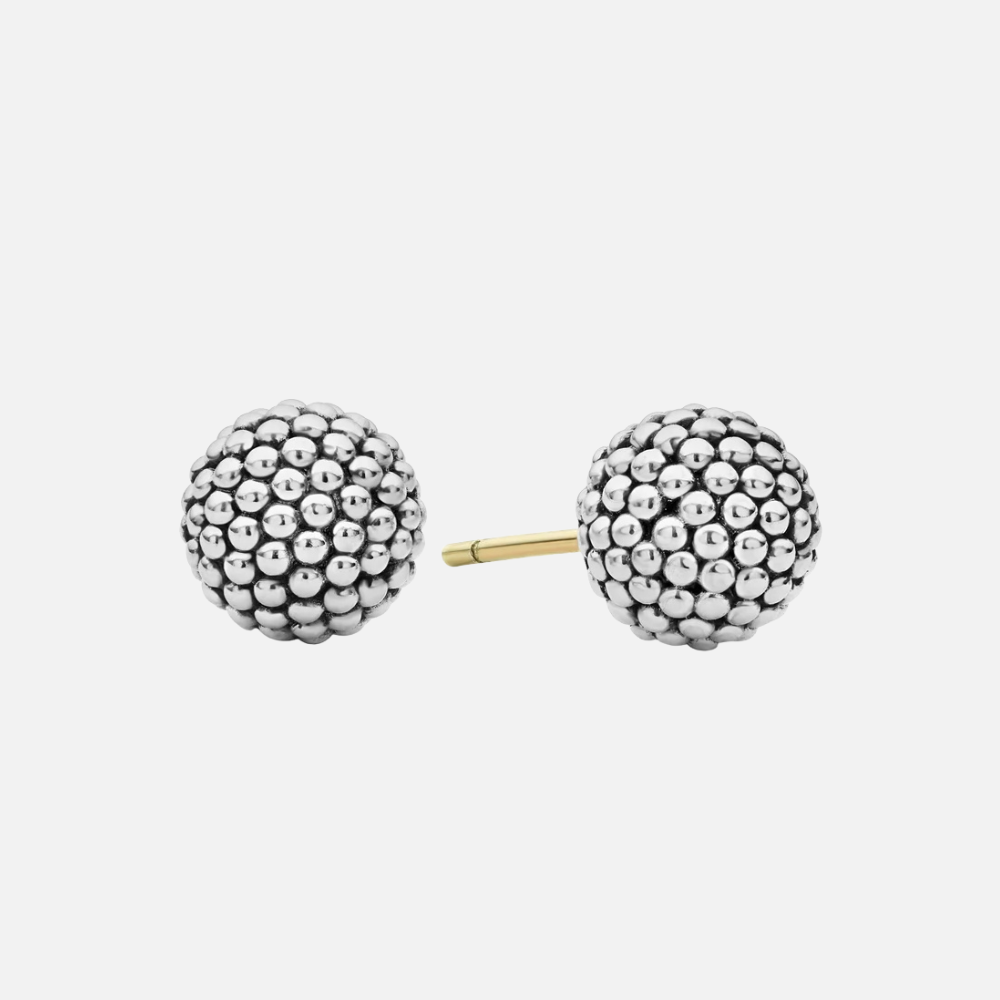 LAGOS Silver Beaded Stud Earrings