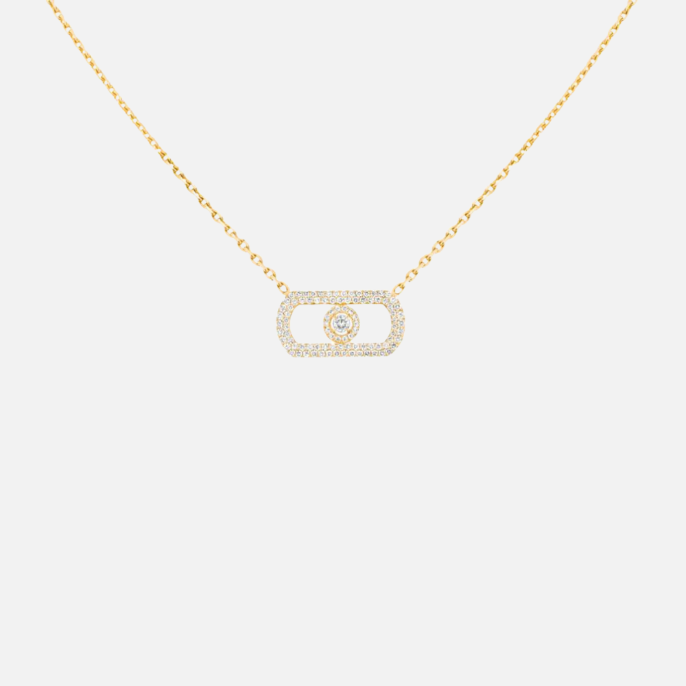 So Move Pave Set Diamond Necklace