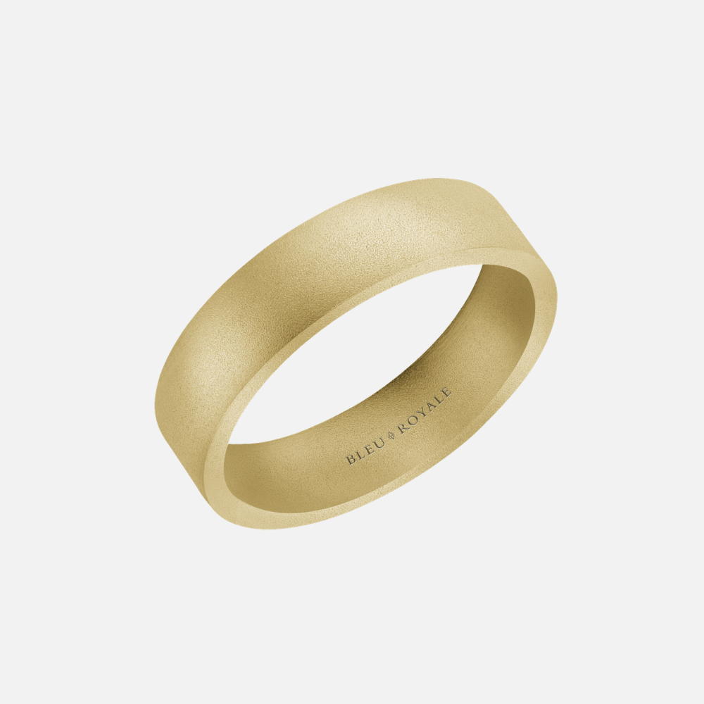 14k Yellow Gold Flat Band with Sandblast Finish