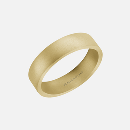 Yellow Gold Flat Band with Sandblast Finish