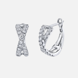 Diamond Criss-Cross Huggie Earrings