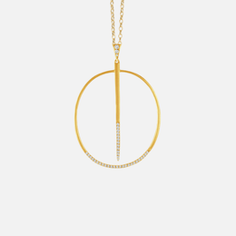 Gold Fibonacci Diamond Pendant