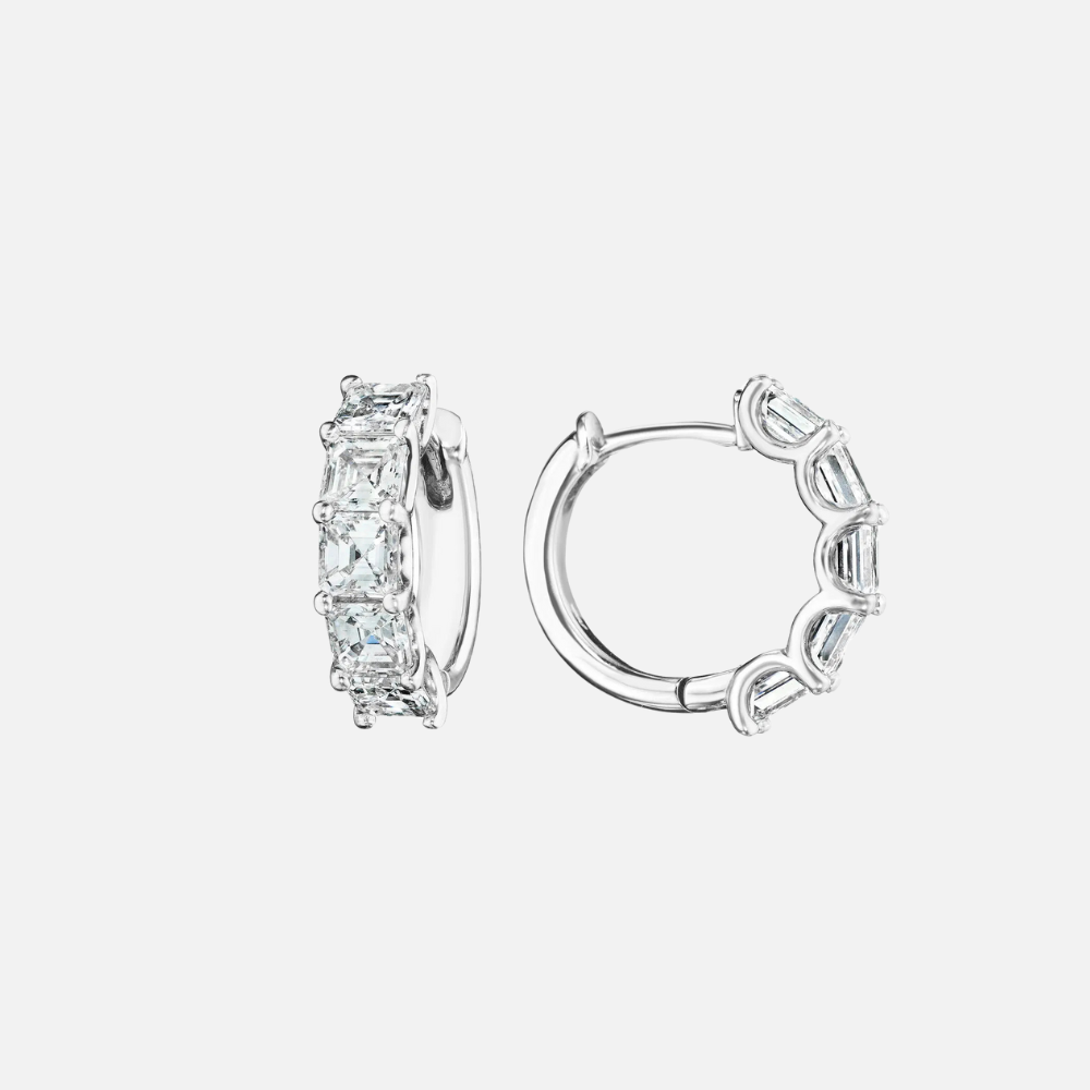 Penny Preville Petite Asscher-Cut Diamond Hoop Earrings