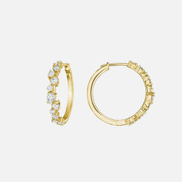 Petite Stardust Diamond Hoop Earrings
