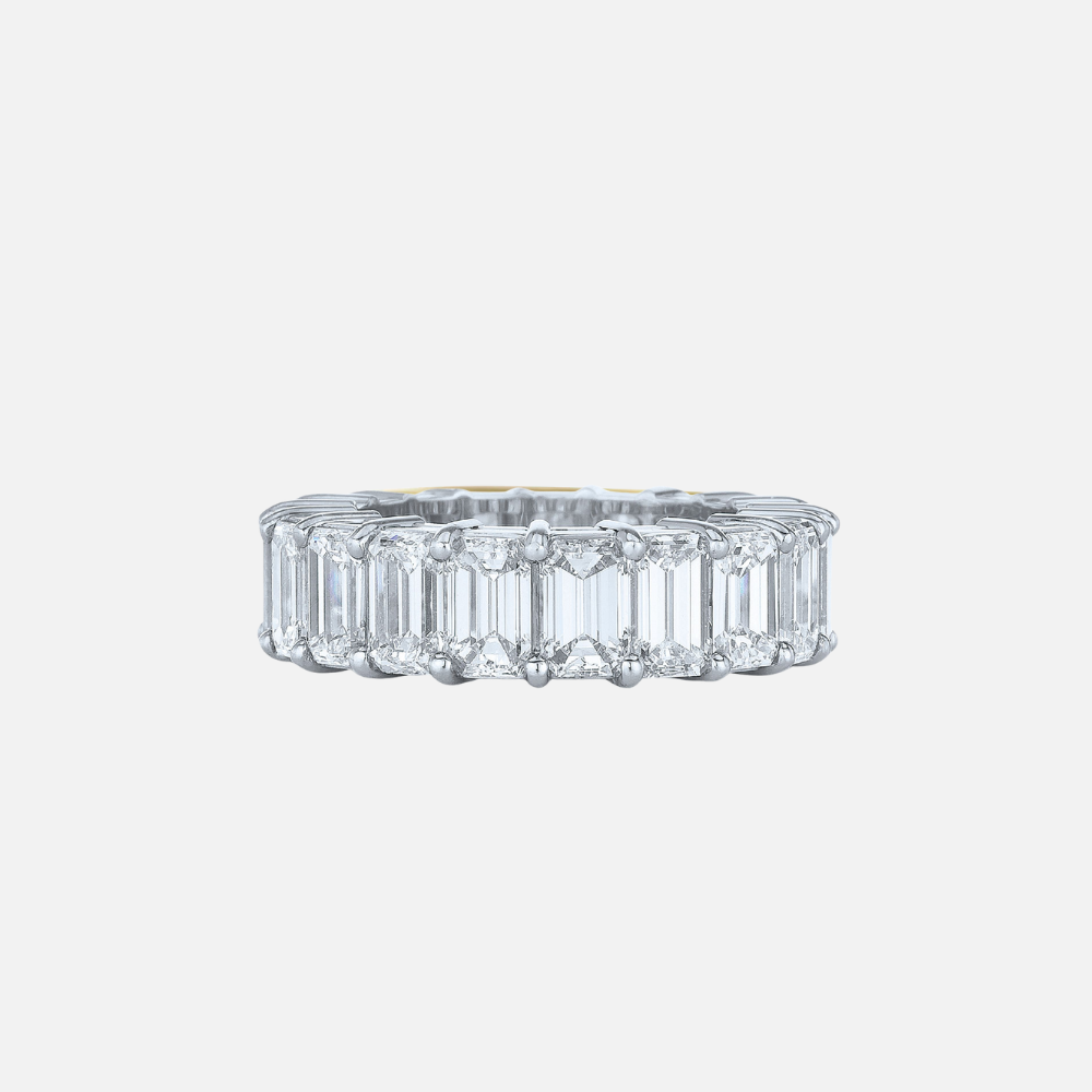 Razny Exclusive Emerald-Cut Diamond Platinum Eternity Band
