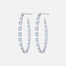 Large Hoop Earrings with Diamonds