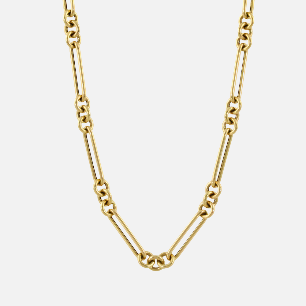 Gold Stretch Paper-Clip Chain Necklace