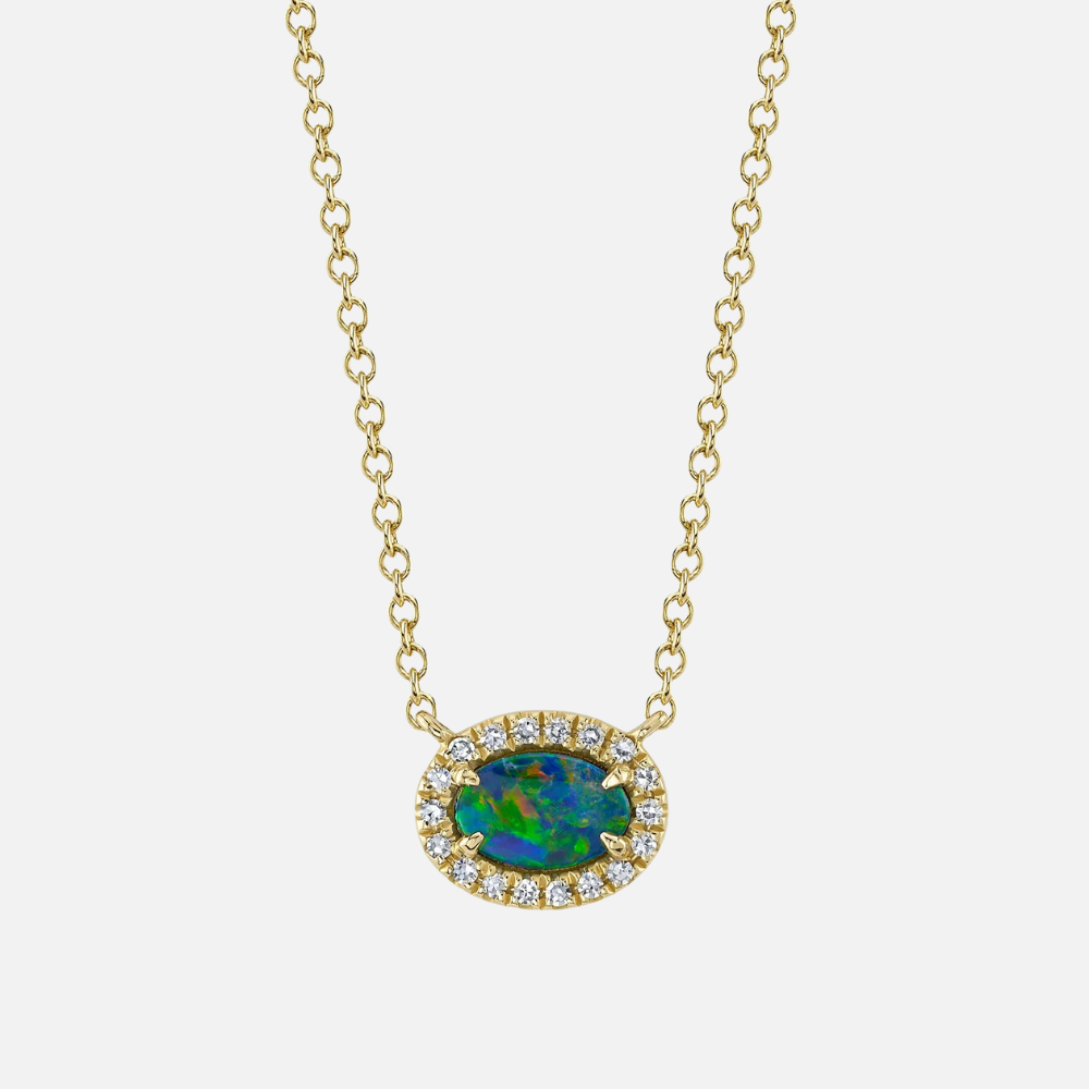 Diamond and Oval Necklace