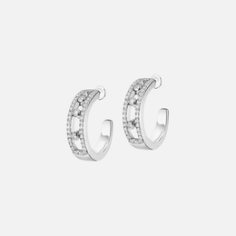 Move Pave Hoop Diamond Earrings