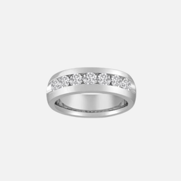 Platinum Band with Channel Set Diamonds