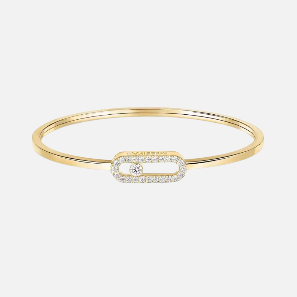 Messika Medium Move Uno Pavé Flex Yellow Gold Bangle
