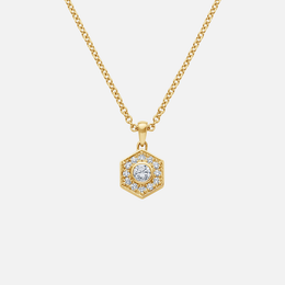 Honeycomb Diamond Pendant Necklace