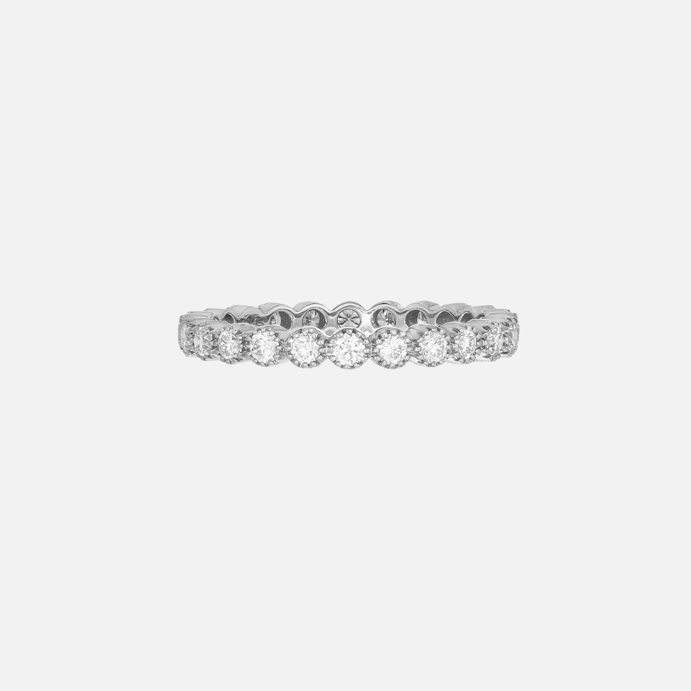 Sethi Couture Bezel White Diamond Eternity Band in white gold