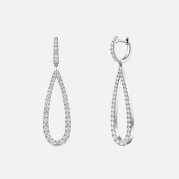 White Gold Teardrop Diamond Earrings