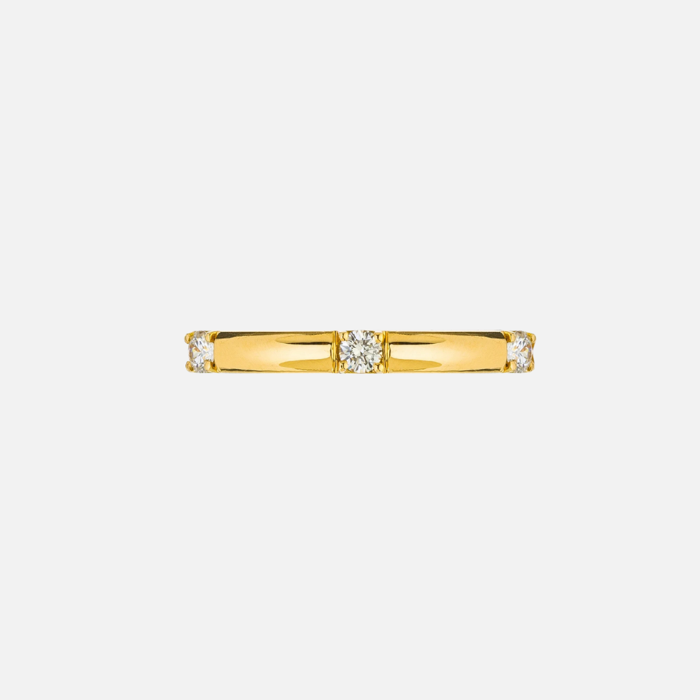Sethi Couture Luna Single-Stone White Diamond Band in Yellow Gold