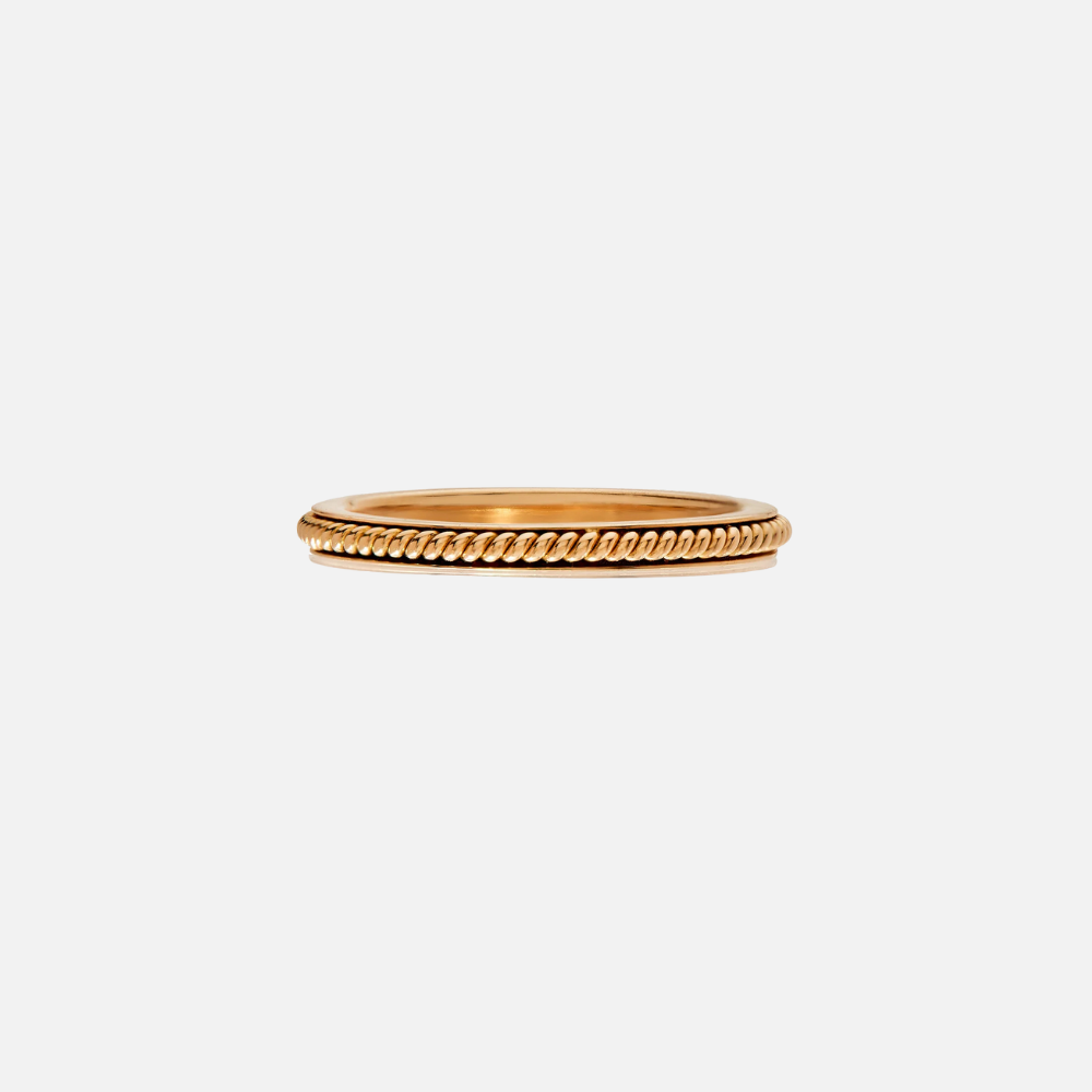 Sethi Couture Channel Rope Stacking Band in yellow gold