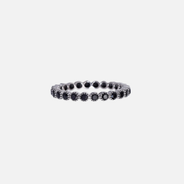 Bezel-Set Black Diamond Stacking Band