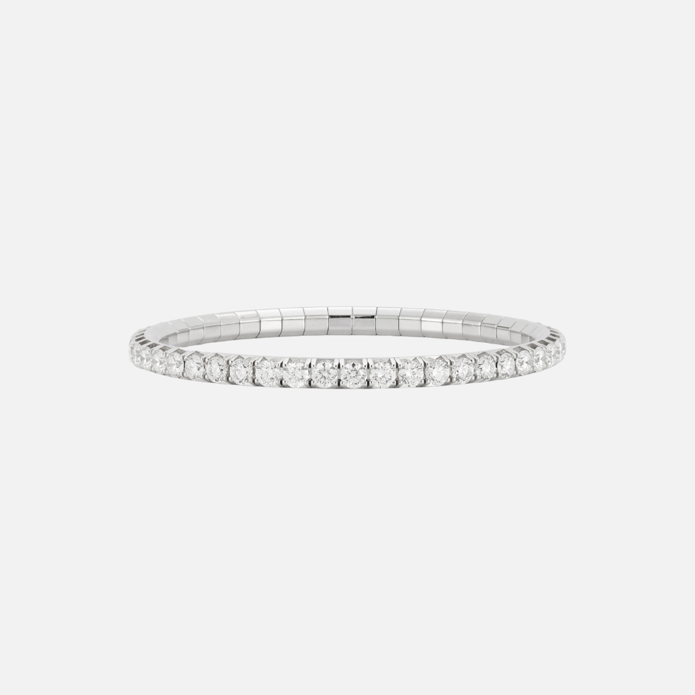 Demeglio White Gold Stretch Diamond Tennis Bracelet