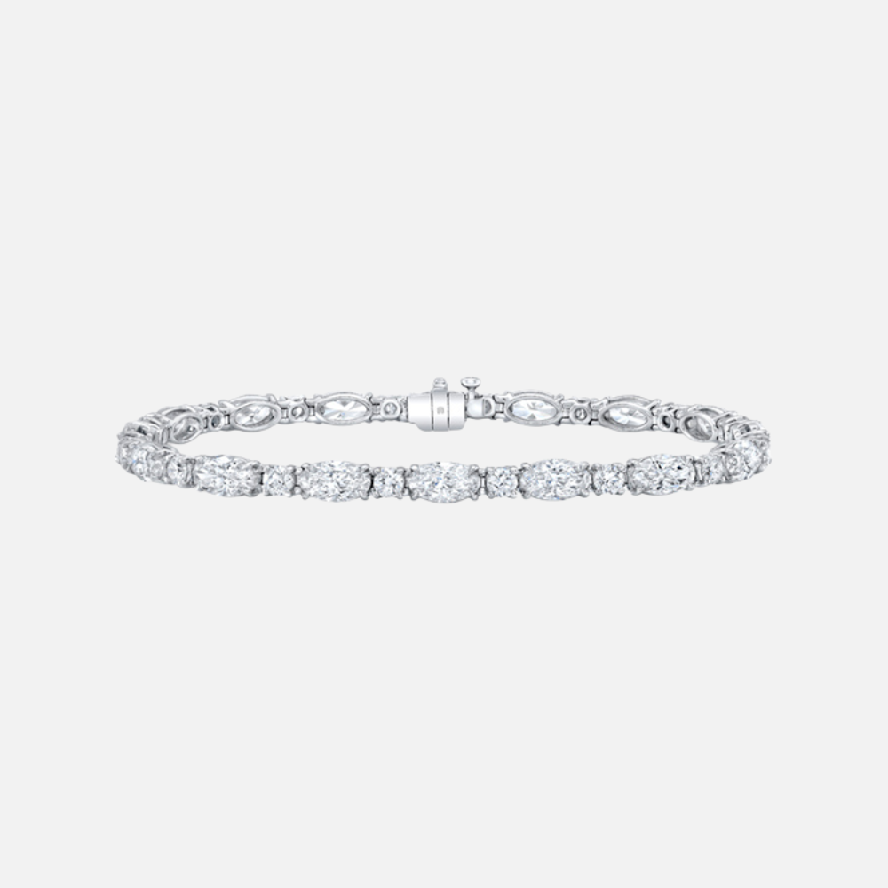 Rahaminov Moval and Round Diamond Tennis Bracelet