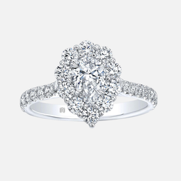 Pear-Cut Diamond Cluster Ring