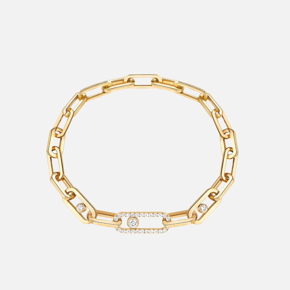 Messika Move Link Diamond Yellow Gold Bracelet