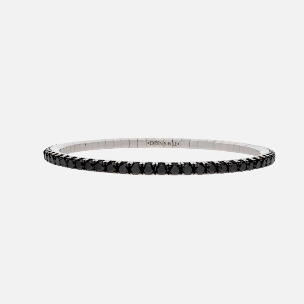 Demeglio Stretch Black Diamond Tennis Bracelet