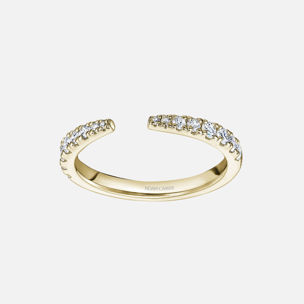 Noam Carver Open Center Diamond Stackable 14k Yellow Gold Wedding Band