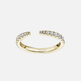 Open Center Diamond Stackable 14k Yellow Gold Wedding Band