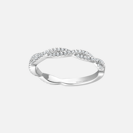 Stackable Twist Pavé Diamond 14k White Gold Wedding Band