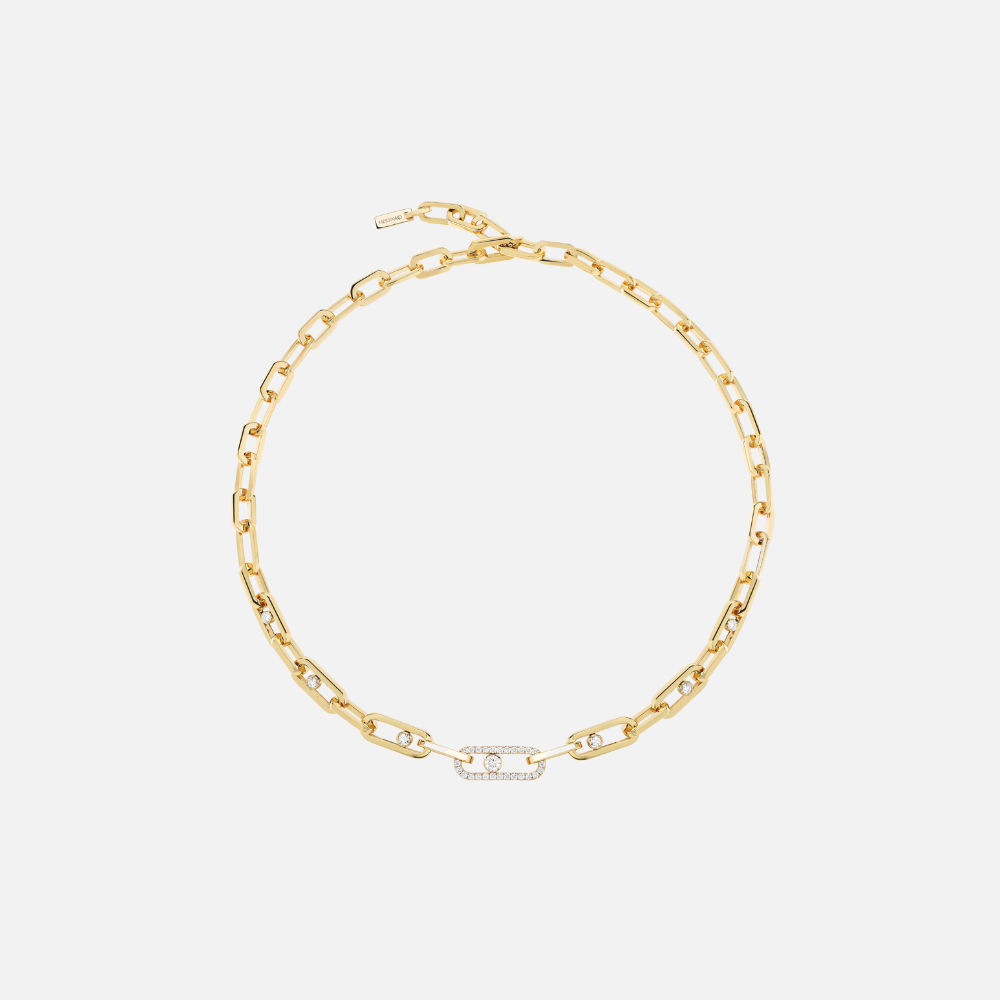 Messika Move Link Diamond Yellow Gold Necklace