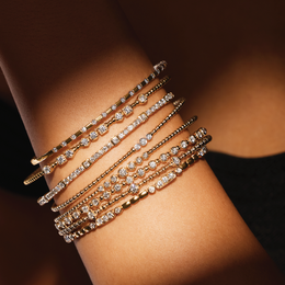 Two-Tone Diamond Bangle Bracelet