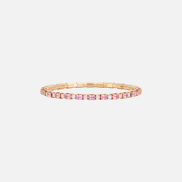 Extensible Pink Sapphire and Diamond Rose Gold Stretch Bracelet