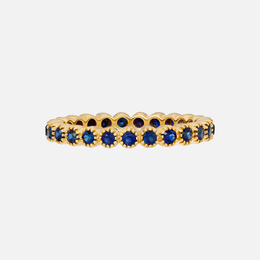 Gold Bezel-Set Blue Sapphire Band