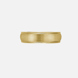 Yellow Gold Sandpaper Center with Polished Edges Band
