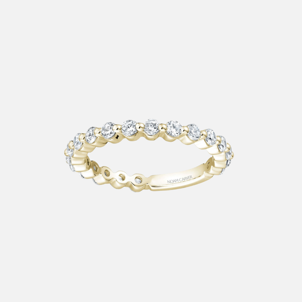 Noam Carver 14k Yellow Gold Stackable Diamond Wedding Band