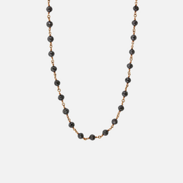 Black Diamond Bead Rose Gold Necklace