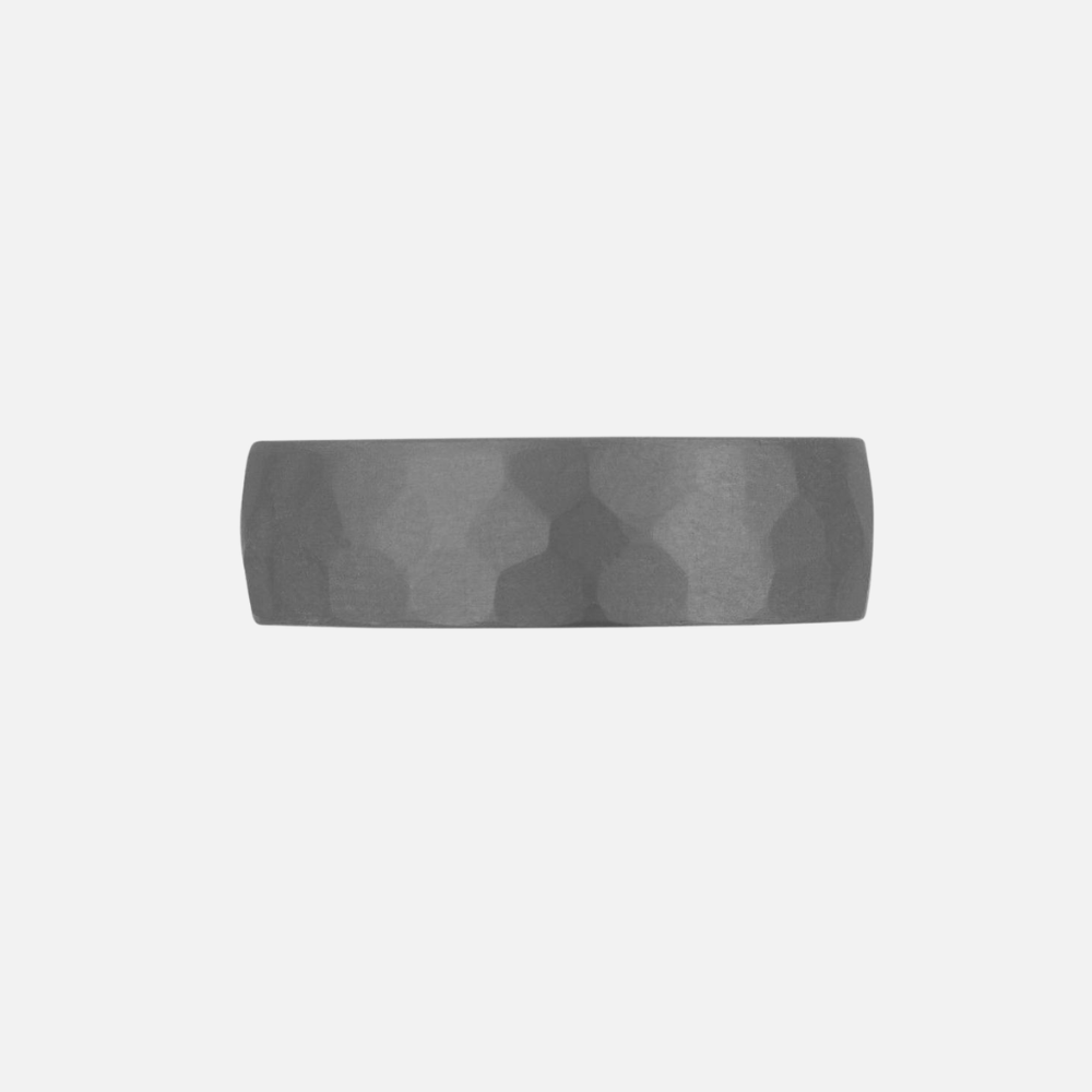 White Gold Grey Tantalum Band Hammered finish