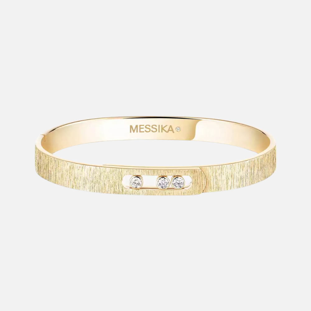 Move Noa Ciselé Diamond Yellow Gold Bangle