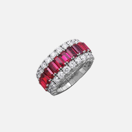 Xpandable Ruby and Diamond Stretch Ring