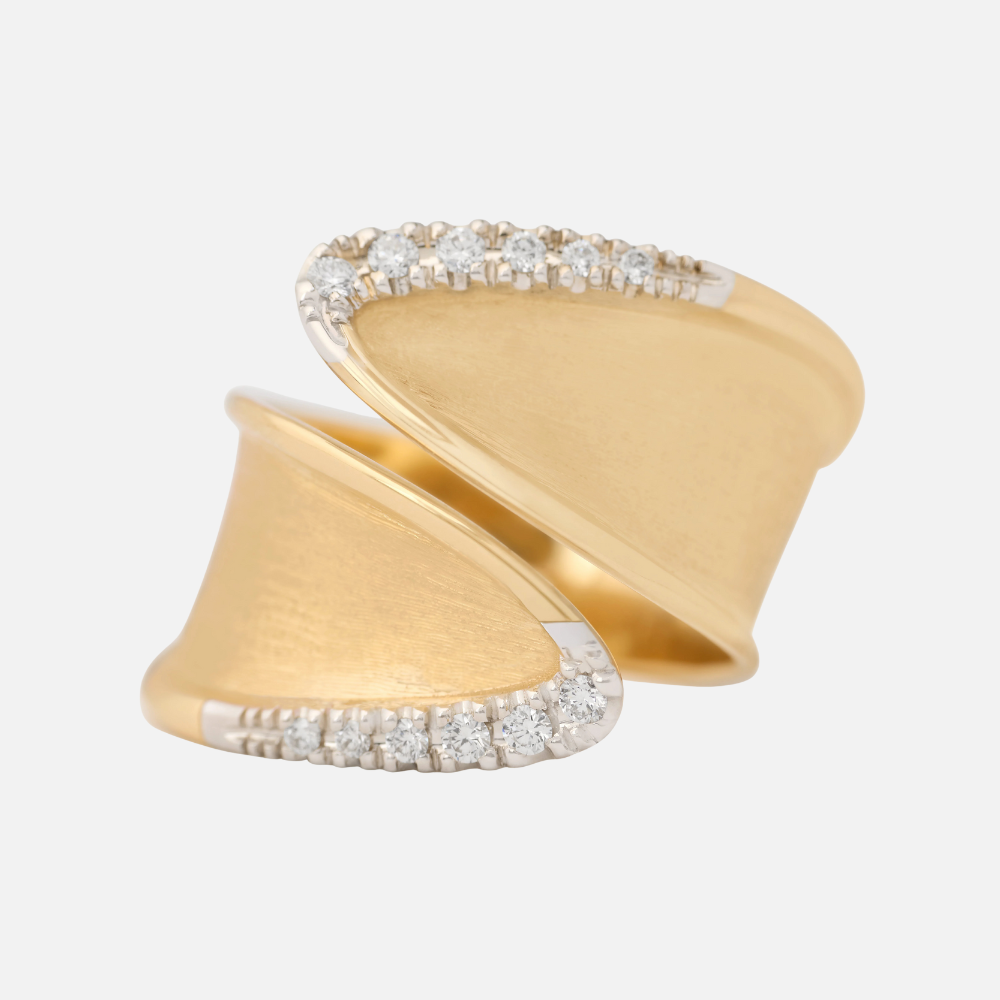 Marco Bicego Gold Wrap Ring With Pavé Diamonds