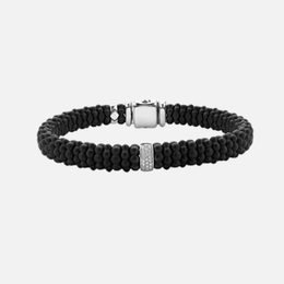 Single Station Matte Black Ceramic Diamond Bracelet