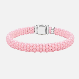 Pink Ceramic Caviar Beaded Bracelet